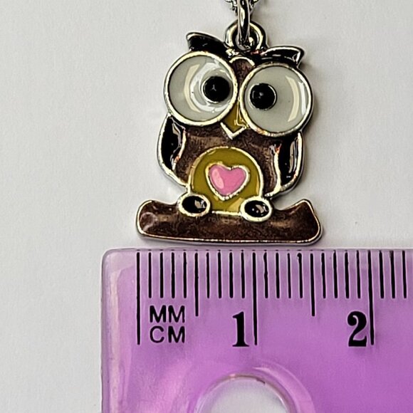 OWL Pendant Necklace in Matching Own Velvet Gift Keepsake Owl Shaped Box - Picture 10 of 10